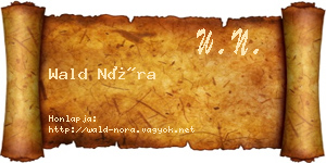 Wald Nóra névjegykártya